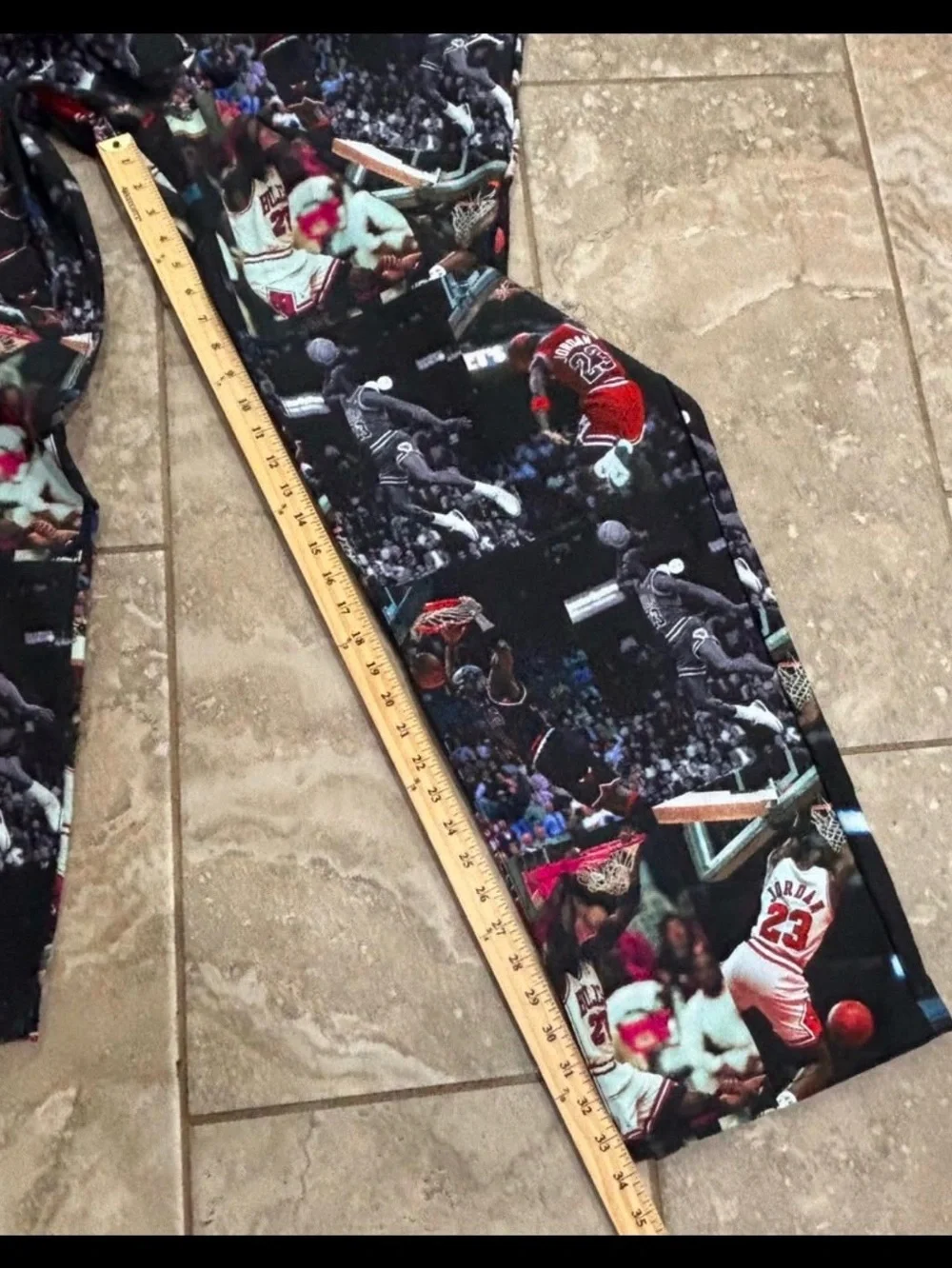 Jordan Flight Heritage All Over Photo Print Pants Mens 34 Black IQ5238-010 NEW